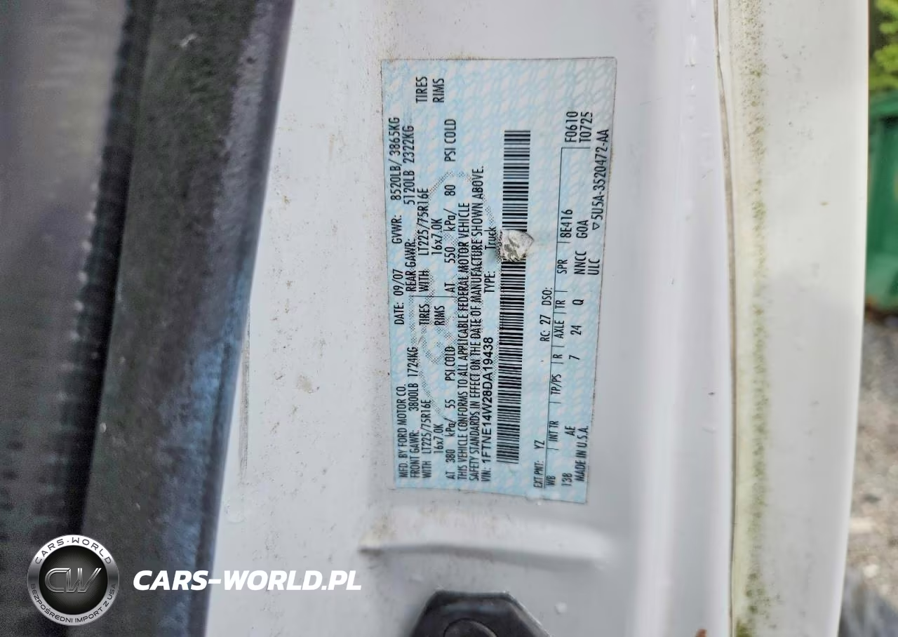 2008 Ford Econoline E150 Van VIN:1FTNE14W28DA19438 - 13