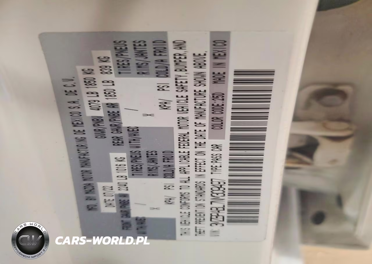 2022 Mazda 3 Select VIN:3MZBPABL7NM309497 - 12