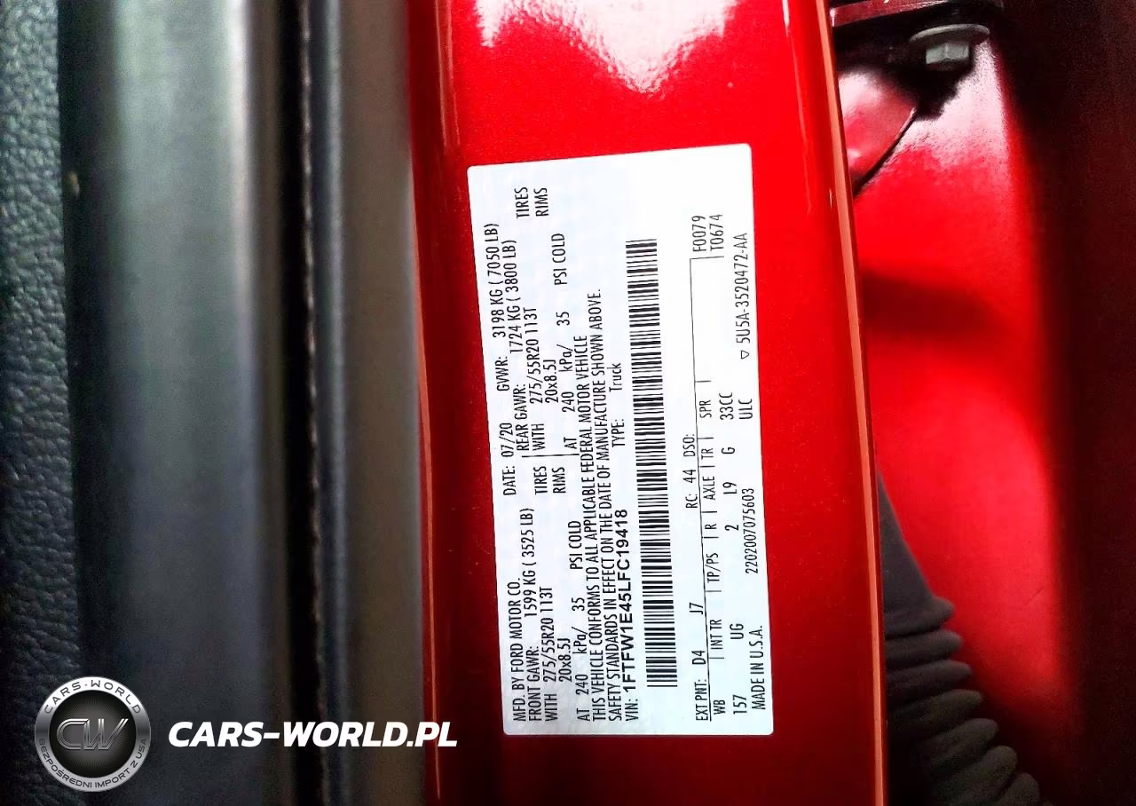 2020 Ford F150 Supercrew VIN:1FTFW1E45LFC19418 - 12