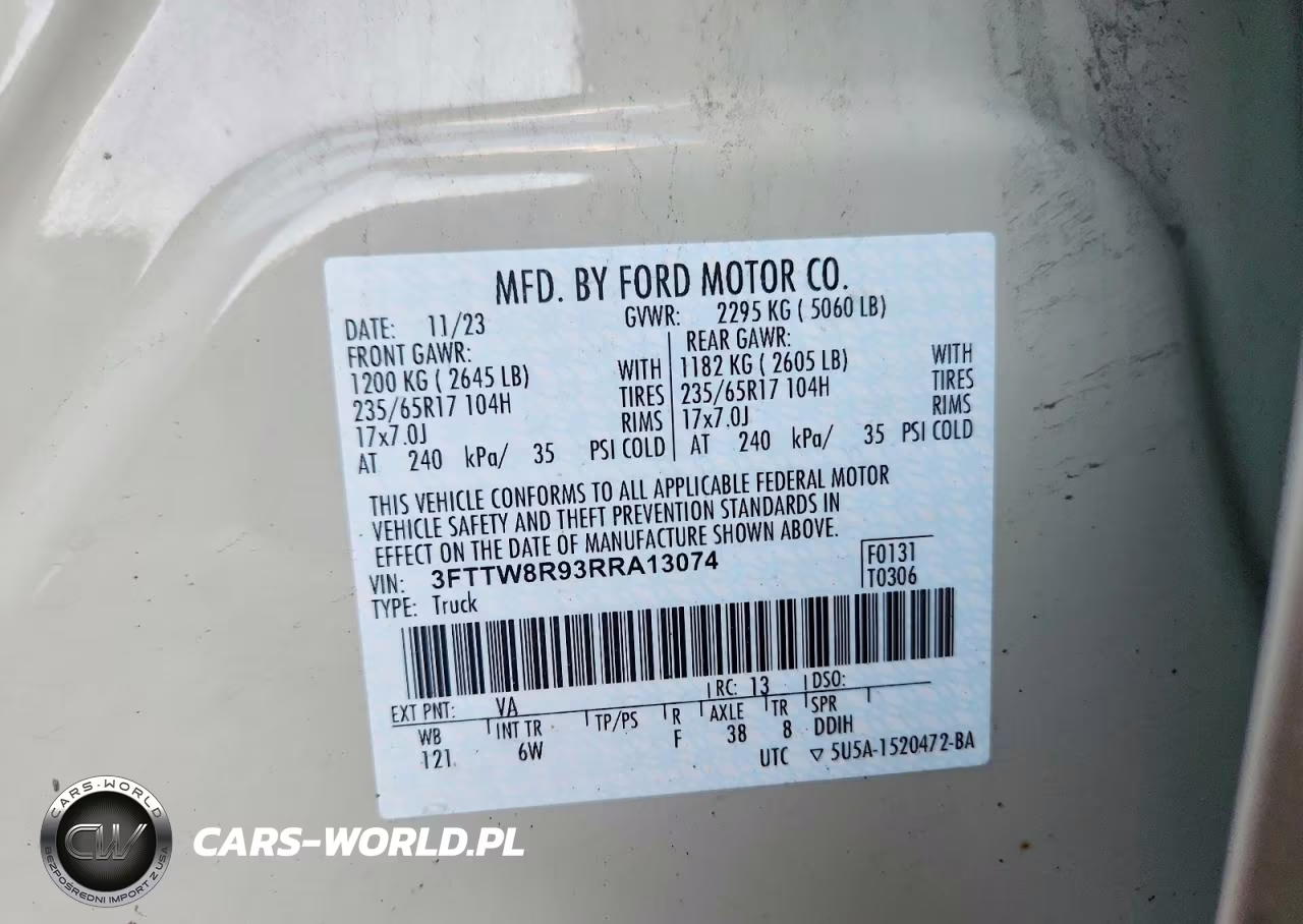 2024 Ford Maverick Lariat Tremor VIN:3FTTW8R93RRA13074 - 12
