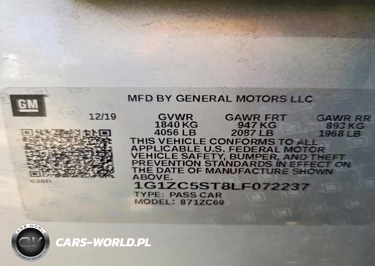 2020 Chevrolet Malibu Ls VIN:1G1ZC5ST8LF072237 - 12