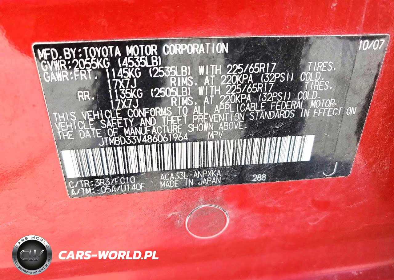 2008 Toyota Rav4 Base VIN:JTMBD33V486061964 - 13