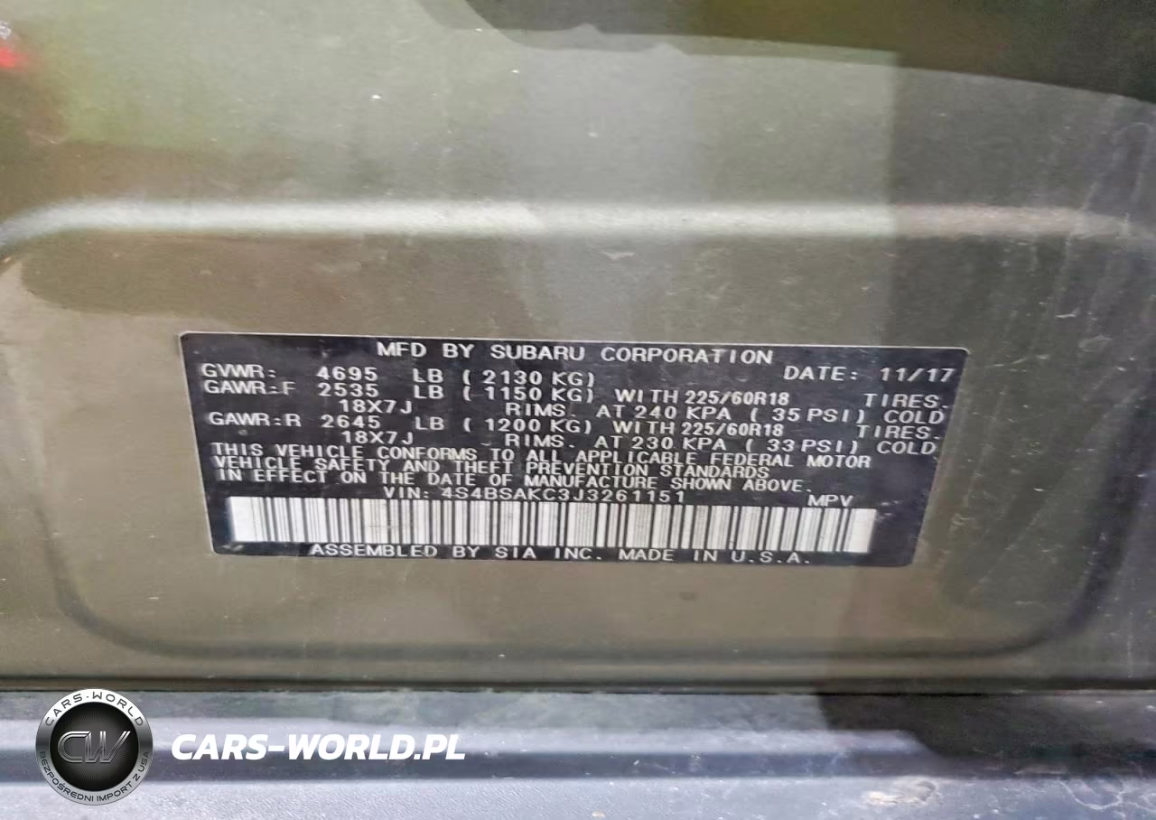2018 Subaru Outback 2.5I Limited VIN:4S4BSAKC3J3261151 - 12