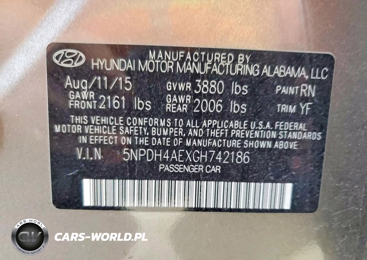 2016 Hyundai Elantra Se VIN:5NPDH4AEXGH742186 - 12