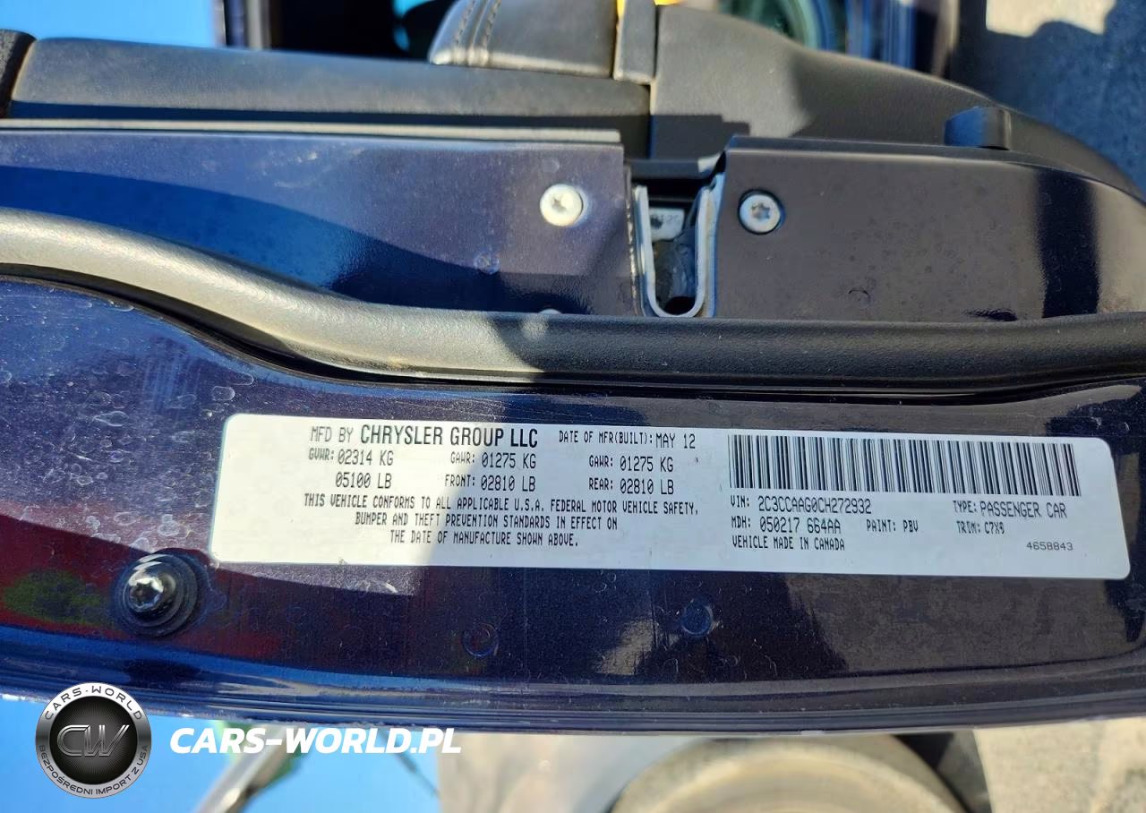 2012 Chrysler 300 VIN:2C3CCAAG0CH272932 - 12