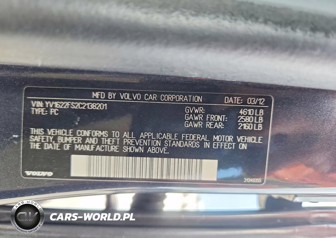 2012 Volvo S60 T5 VIN:YV1622FS2C2138201 - 12
