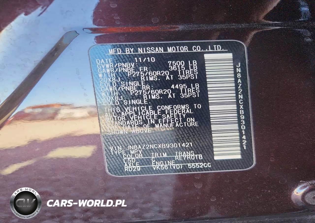 2011 Infiniti Qx56 Base VIN:JN8AZ2NCXB9301421 - 12
