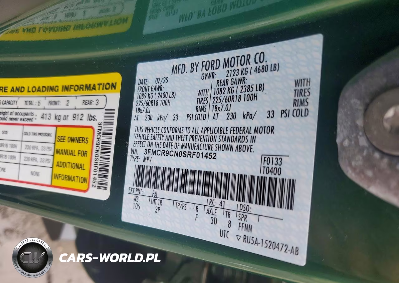 2025 Ford Bronco Sport Outer Banks VIN:3FMCR9CN0SRF01452 - 13