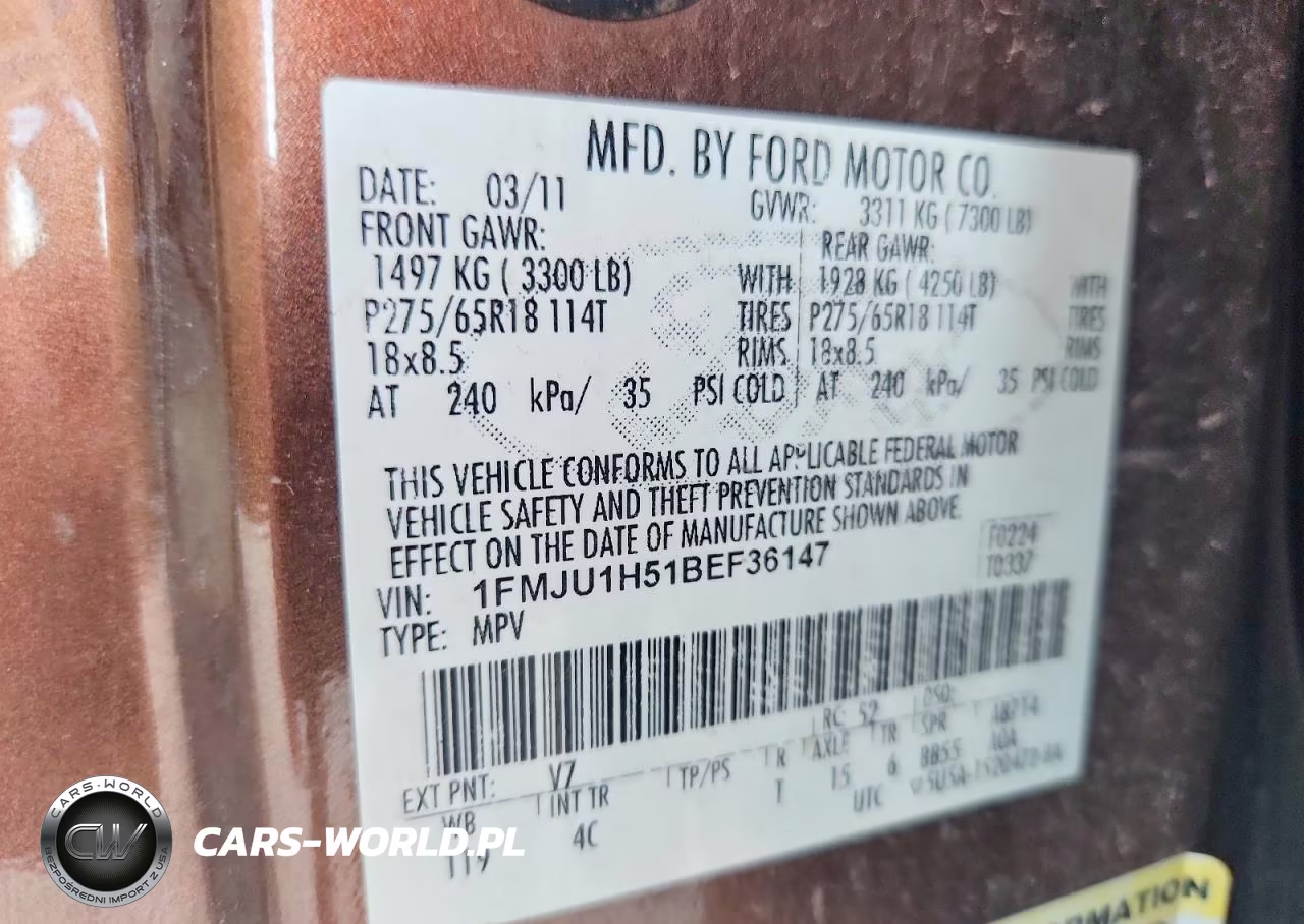 2011 Ford Expedition Xlt VIN:1FMJU1H51BEF36147 - 13