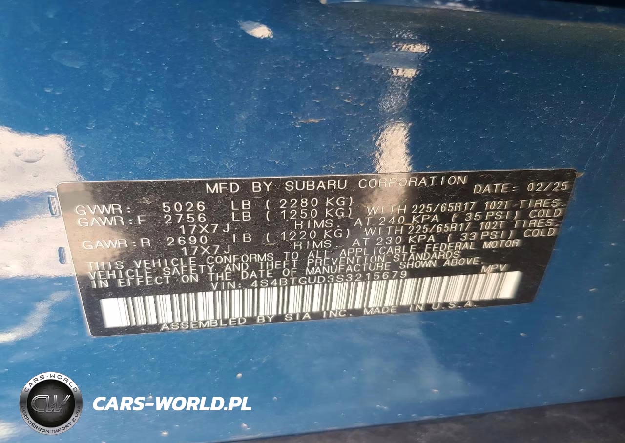 2025 Subaru Outback Wilderness VIN:4S4BTGUD3S3215679 - 13