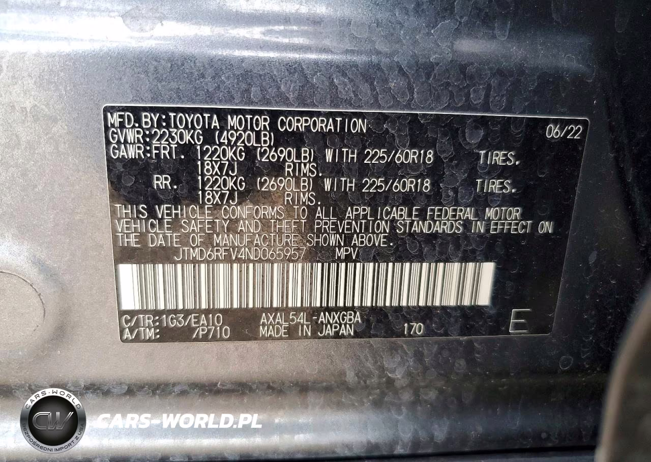 2022 Toyota Rav4 Limited VIN:JTMD6RFV4ND065957 - 12
