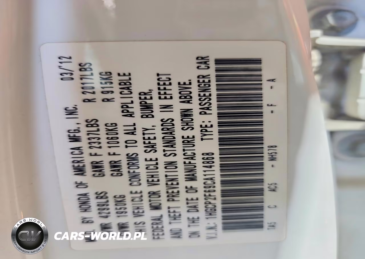 2012 Honda Accord Se VIN:1HGCP2F69CA114868 - 12