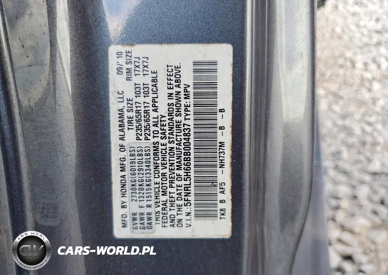 2011 Honda Odyssey Exl VIN:5FNRL5H66BB004837 - 13