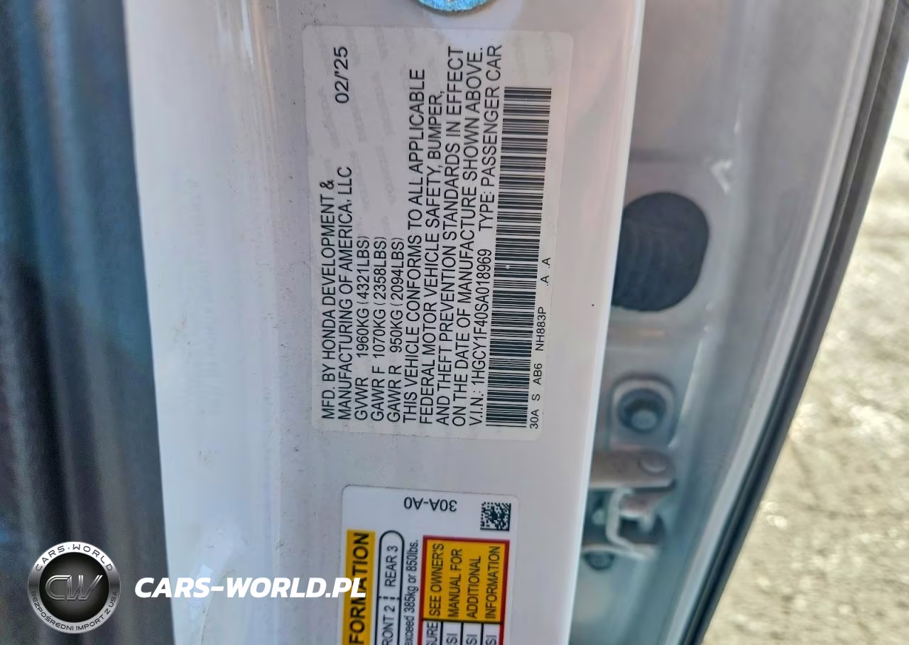 2025 Honda Accord Se VIN:1HGCY1F40SA018969 - 12