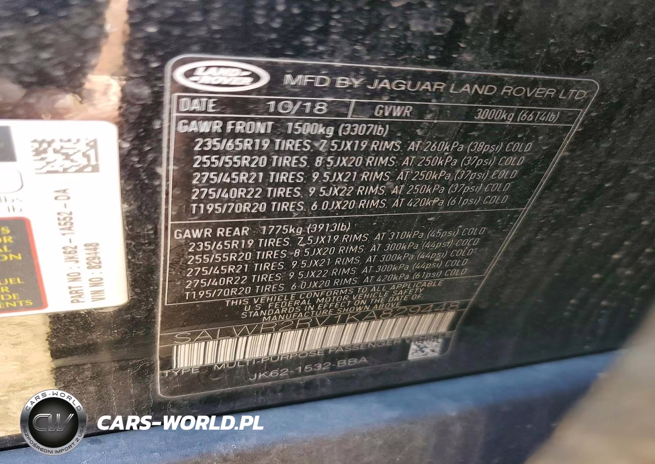 2019 Land Rover Range Rover Sport Hse VIN:SALWR2RV1KA829448 - 13
