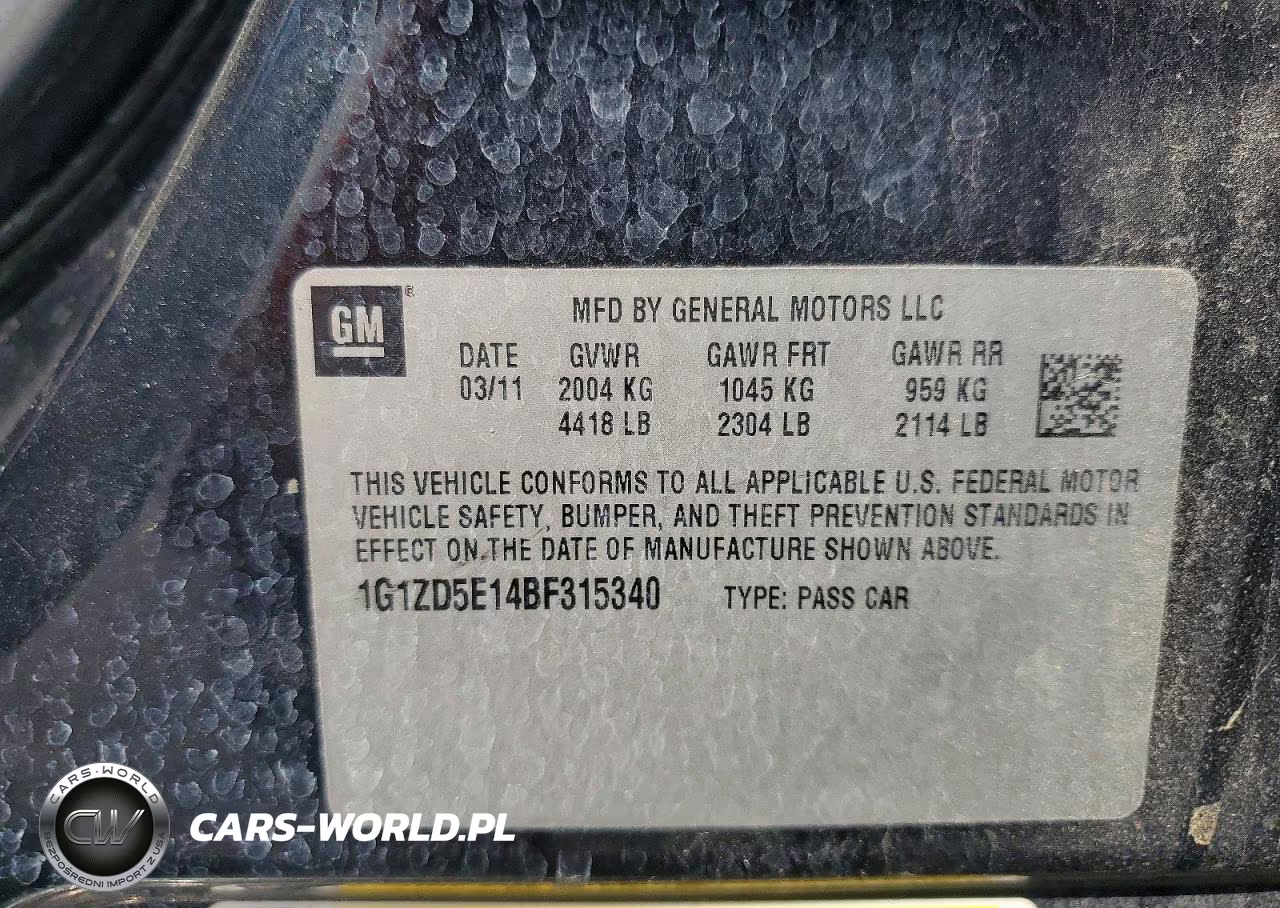 2011 Chevrolet Malibu 2Lt VIN:1G1ZD5E14BF315340 - 12