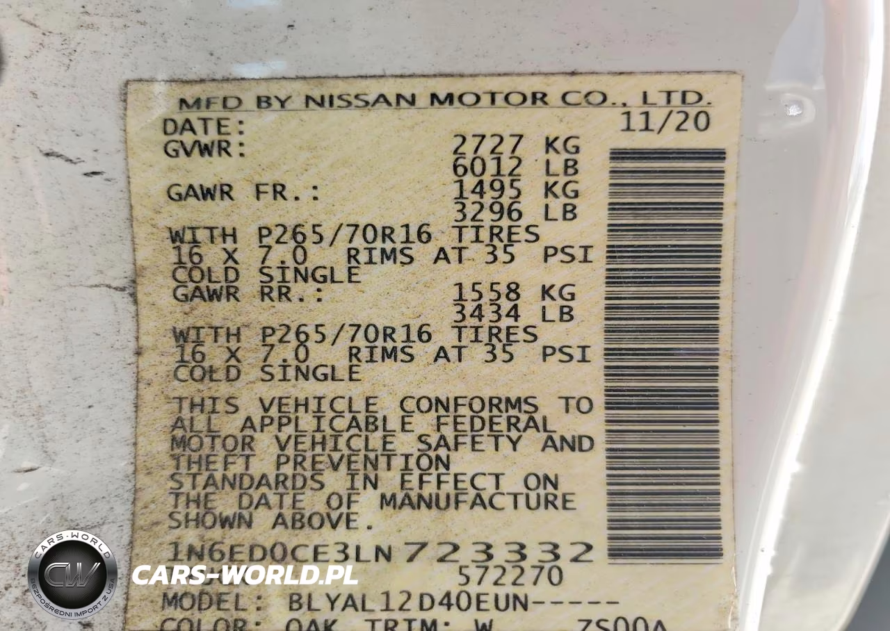 2020 Nissan Frontier S VIN:1N6ED0CE3LN723332 - 12
