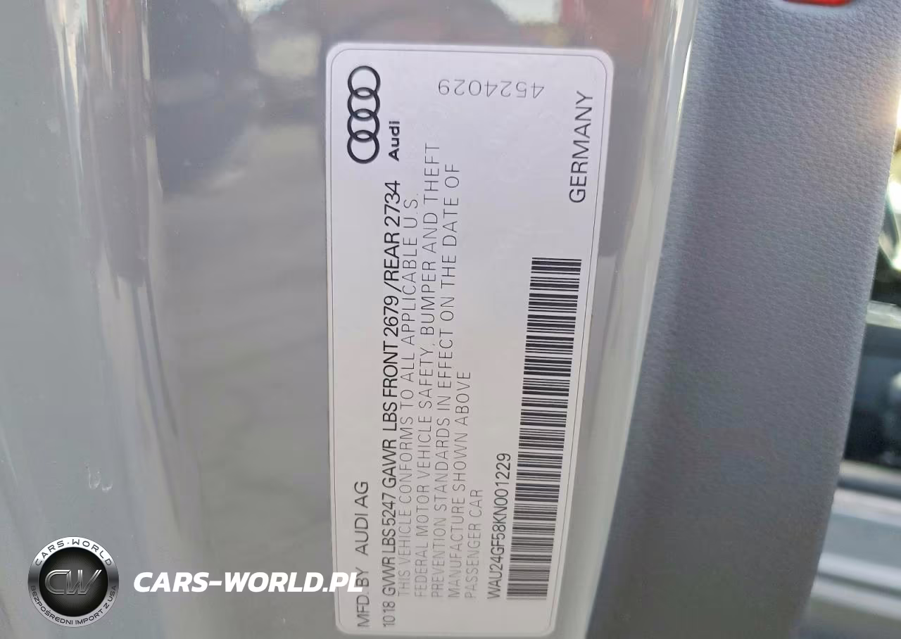 2019 Audi S5 Prestige VIN:WAU24GF58KN001229 - 12