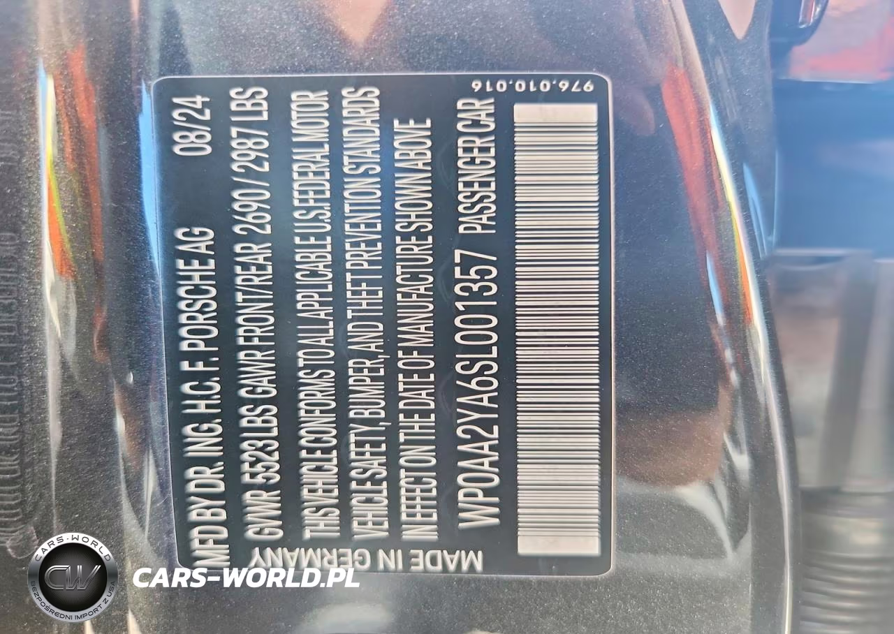2025 Porsche Panamera Base VIN:WP0AA2YA6SL001357 - 12