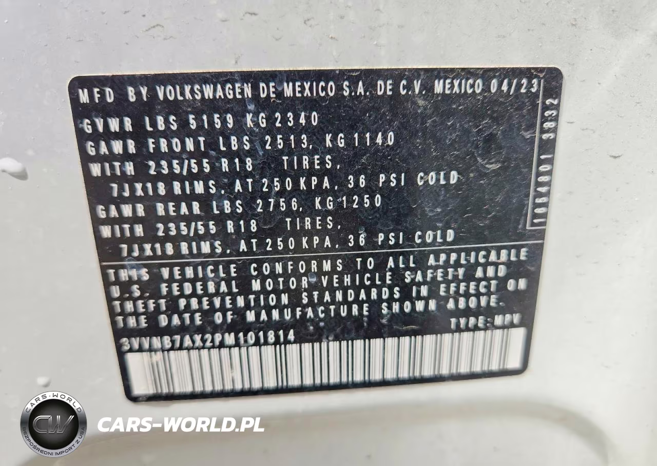 2023 Volkswagen Tiguan Se VIN:3VVNB7AX2PM101814 - 13