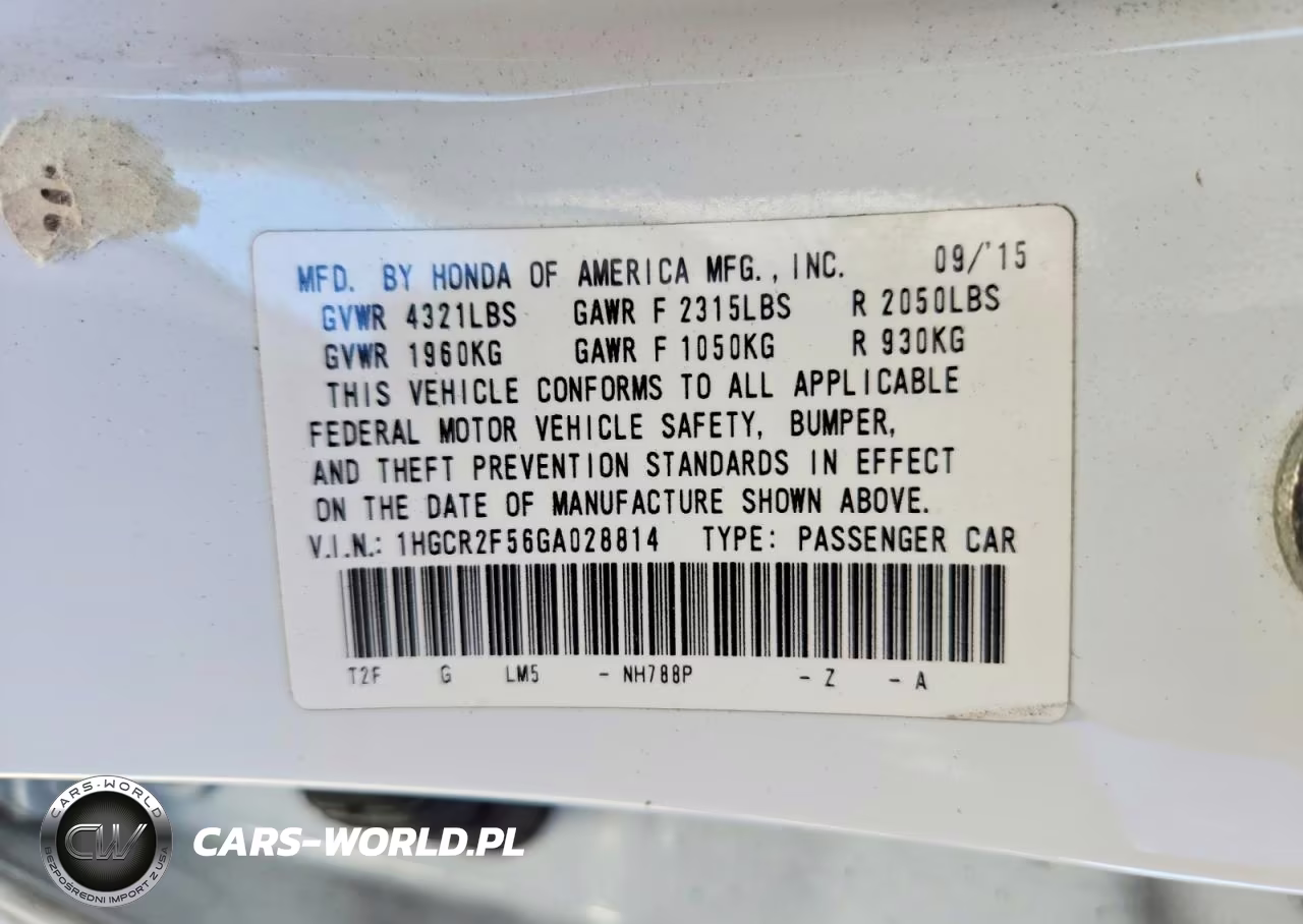 2016 Honda Accord Sport VIN:1HGCR2F56GA028814 - 12