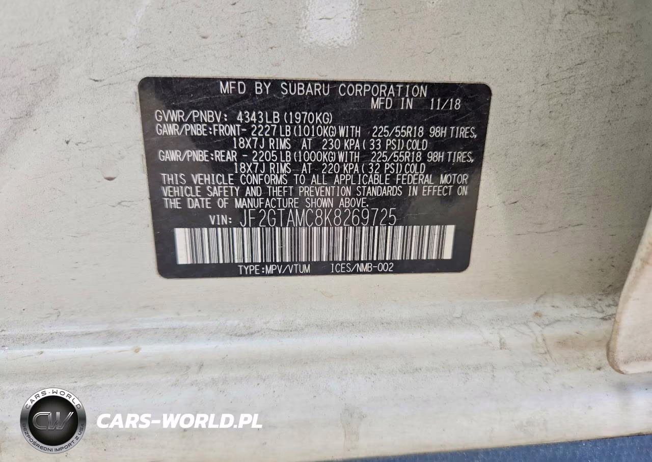 2019 Subaru Crosstrek Limited VIN:JF2GTAMC8K8269725 - 13