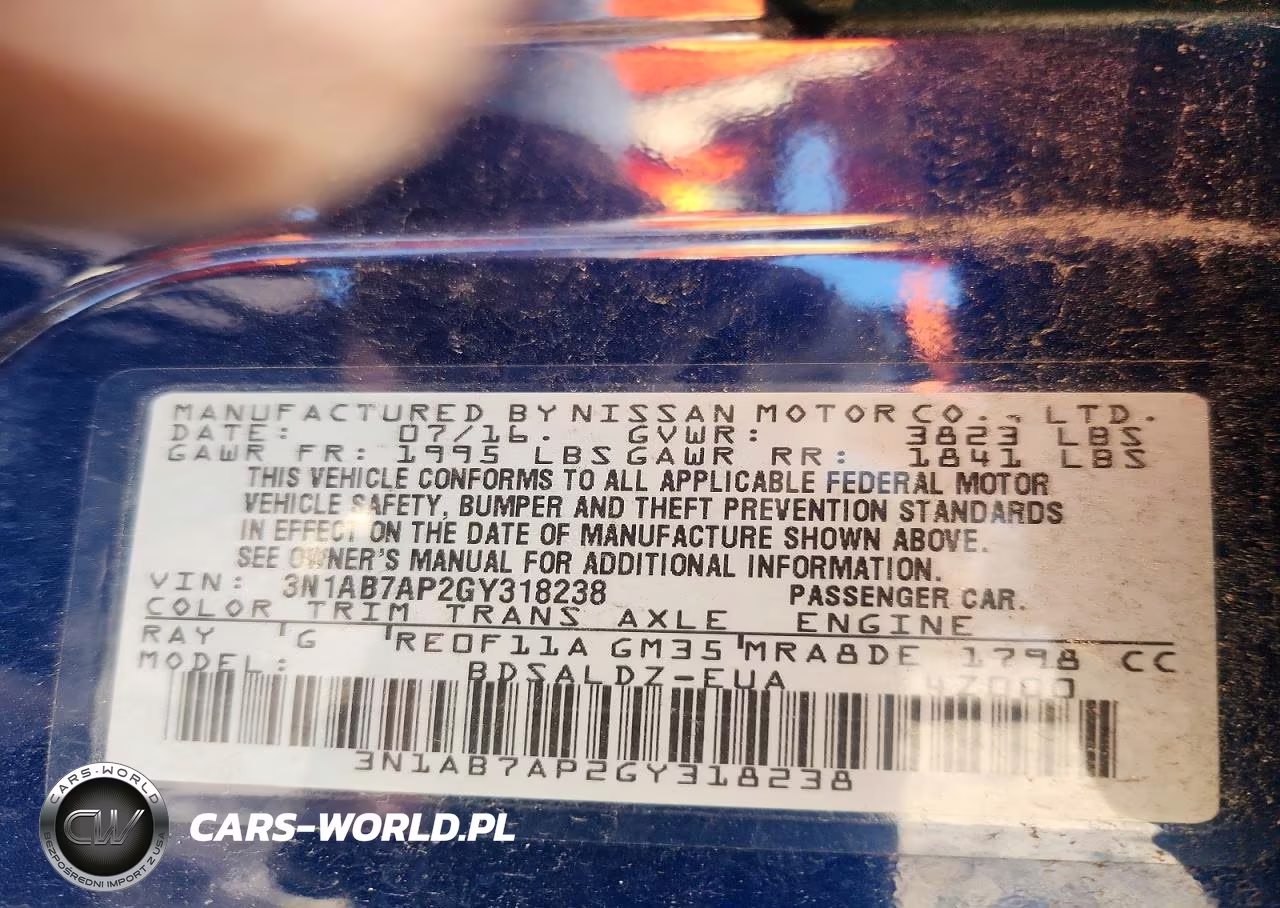 2016 Nissan Sentra Sv VIN:3N1AB7AP2GY318238 - 13