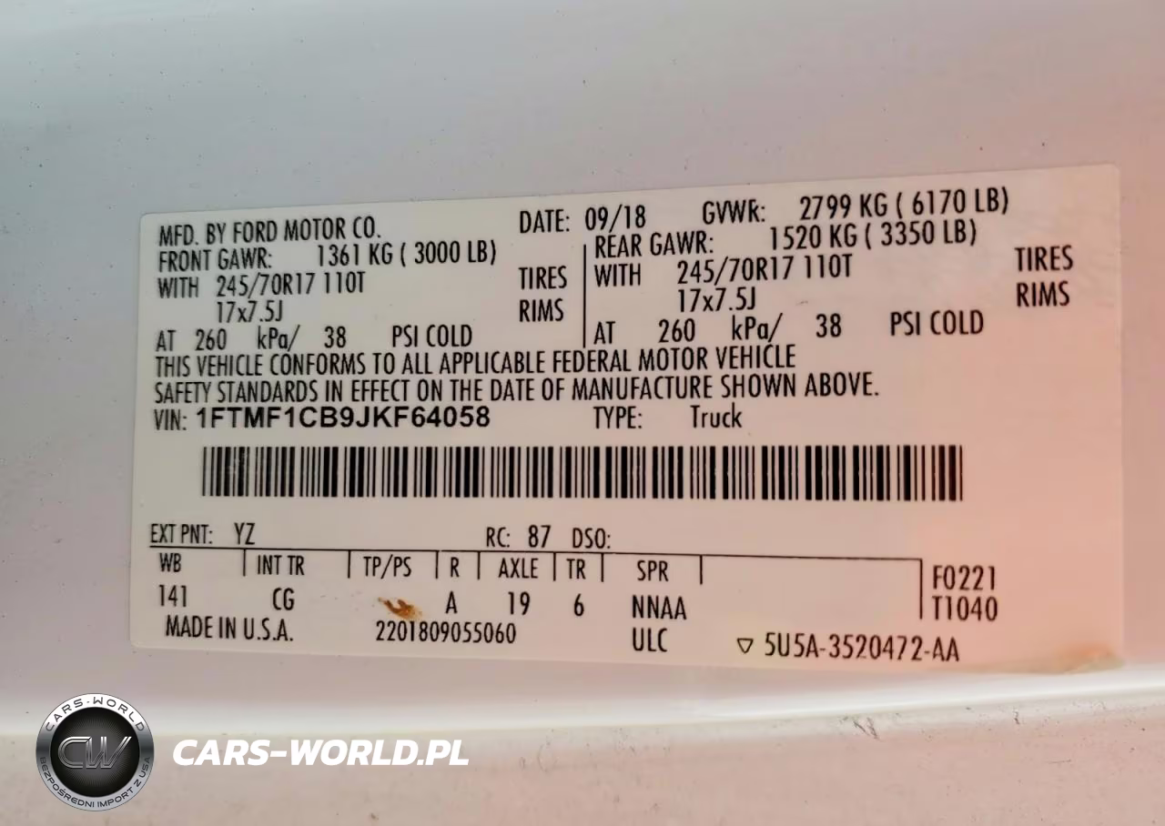 2018 Ford F150 VIN:1FTMF1CB9JKF64058 - 12