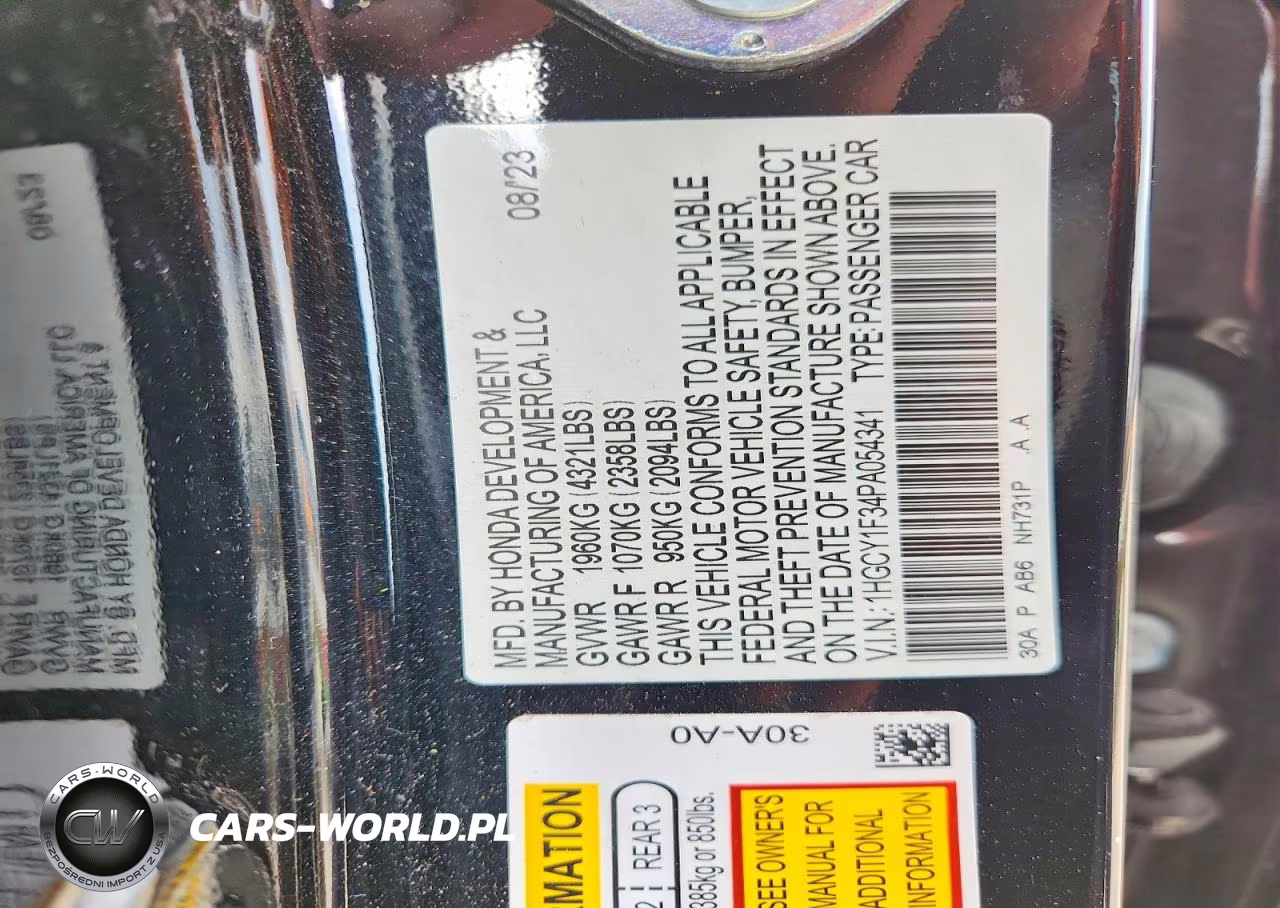 2023 Honda Accord Ex VIN:1HGCY1F34PA054341 - 13