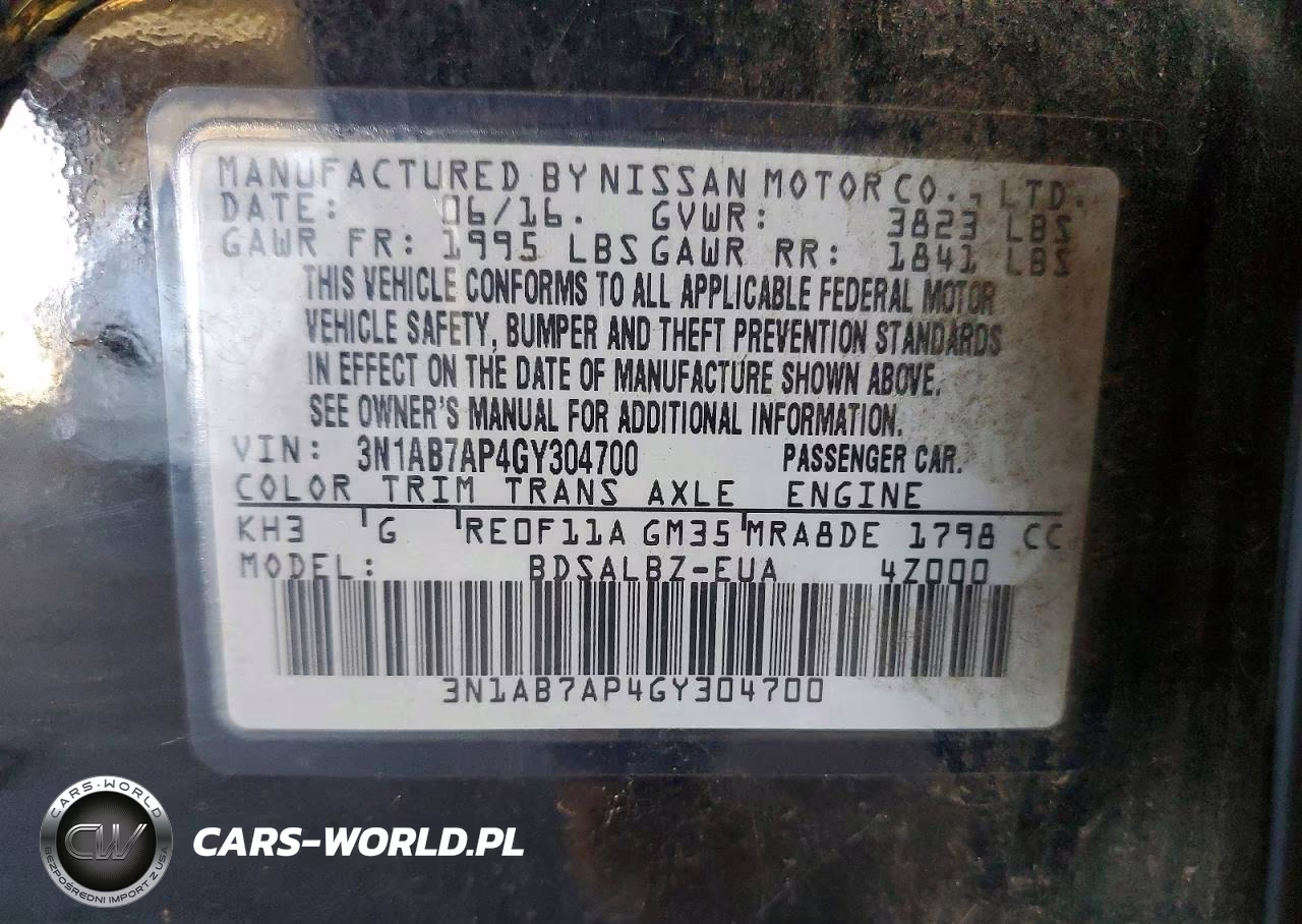 2016 Nissan Sentra S VIN:3N1AB7AP4GY304700 - 12