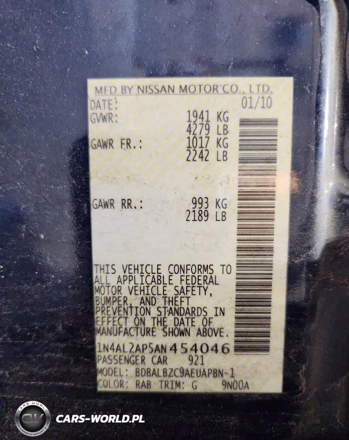 2010 Nissan Altima 2.5 VIN:1N4AL2AP5AN454046 - 12