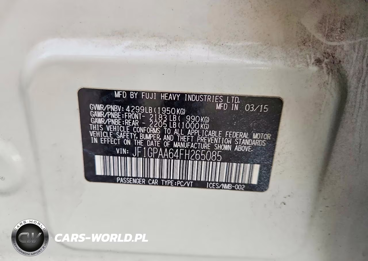 2015 Subaru Impreza VIN:JF1GPAA64FH265085 - 13