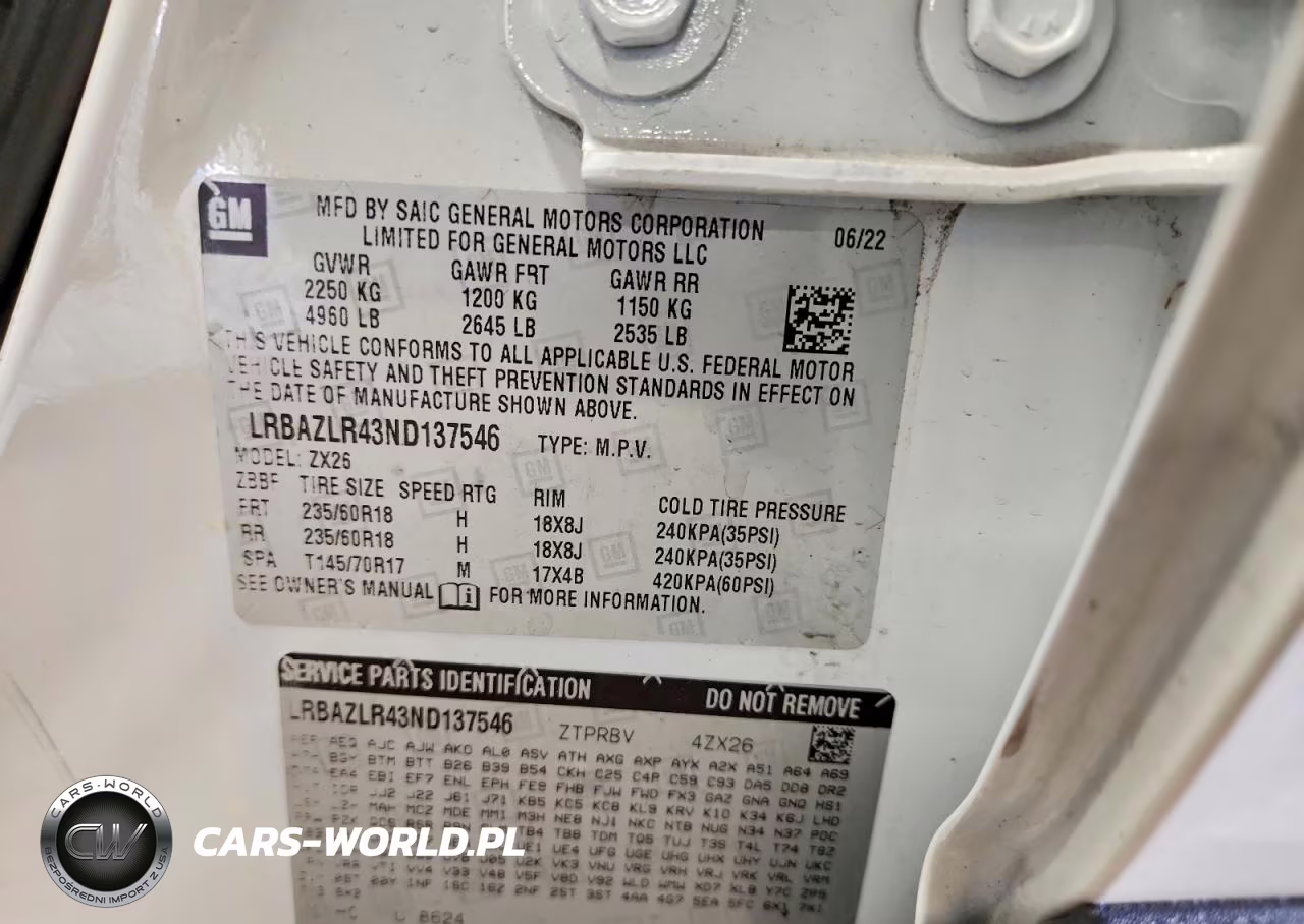 2022 BUICK ENVISION P PREFERRED VIN:LRBAZLR43ND137546 - 13
