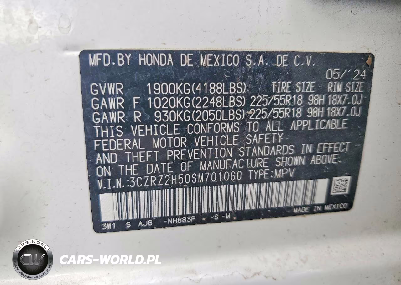 2025 Honda Hr-V Sport VIN:3CZRZ2H50SM701060 - 14
