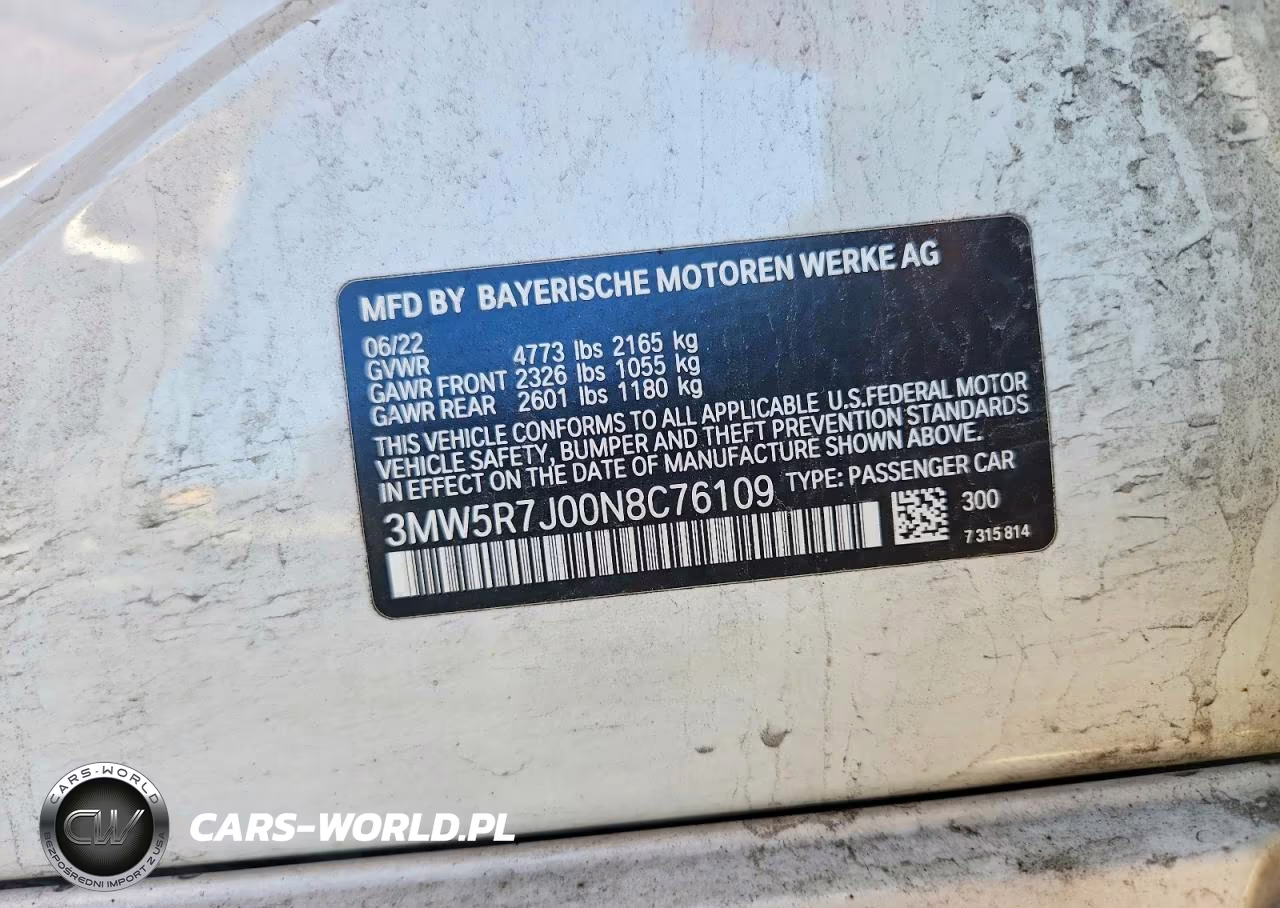 2022 BMW 330Xi VIN:3MW5R7J00N8C76109 - 12
