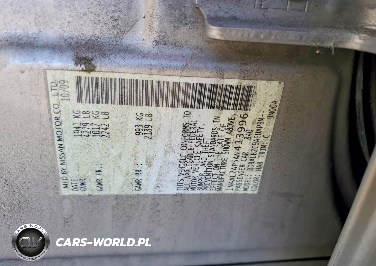 2010 Nissan Altima 2.5 VIN:1N4AL2AP5AN413996 - 12