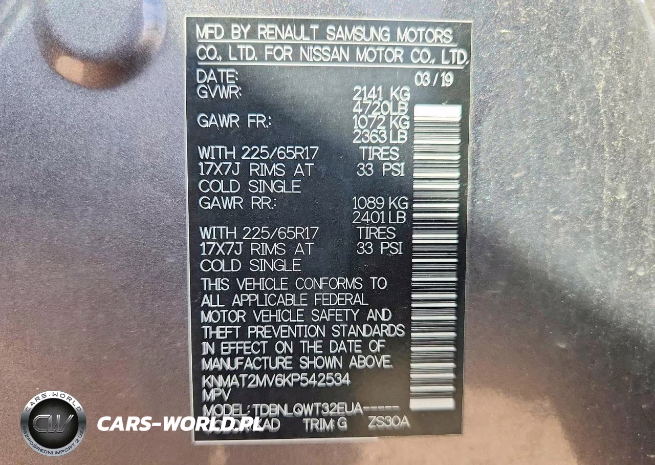 2019 Nissan Rogue Sv VIN:KNMAT2MV6KP542534 - 13