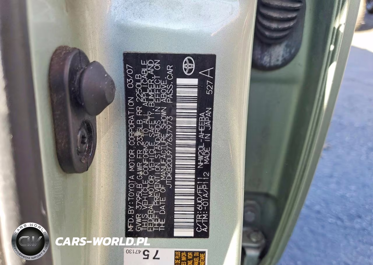 2007 Toyota Prius Base VIN:JTDKB20U977637973 - 12