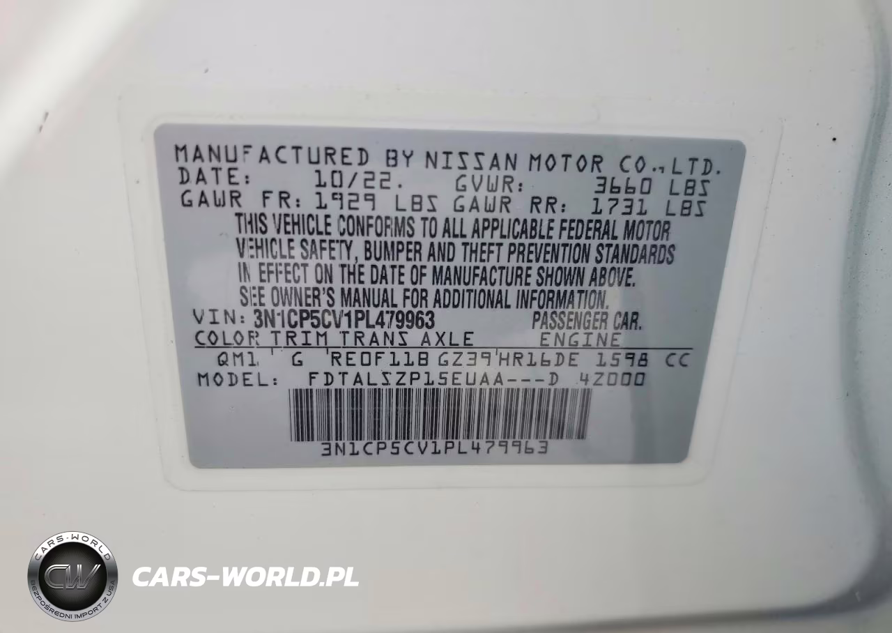 2023 Nissan Kicks Sv VIN:3N1CP5CV1PL479963 - 12