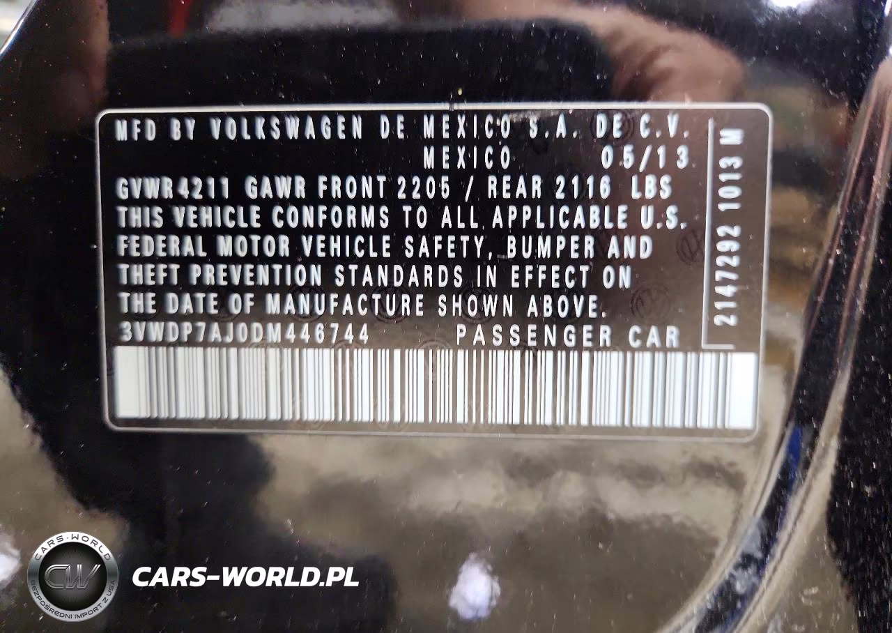 2013 Volkswagen Jetta Se VIN:3VWDP7AJ0DM446744 - 12