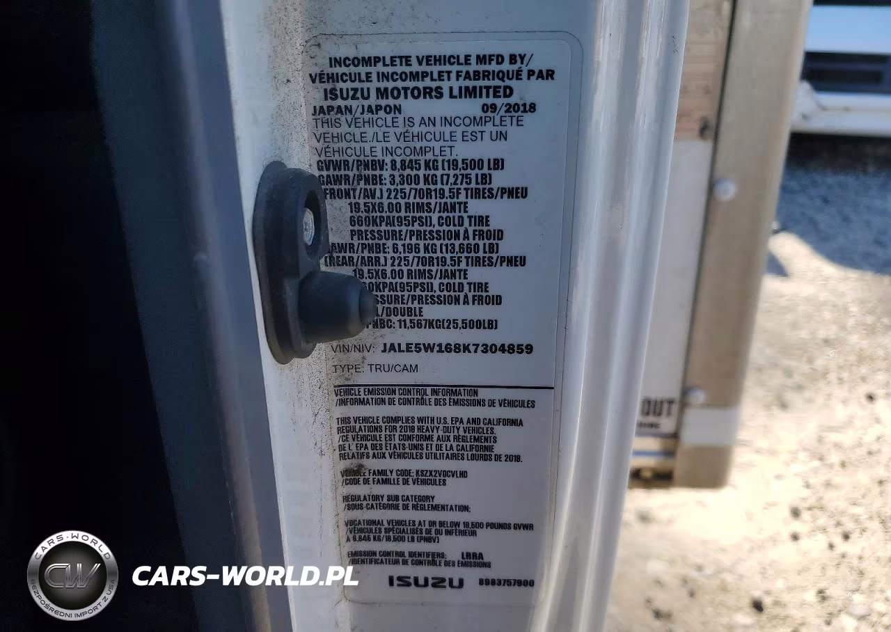 2019 Isuzu Nrr Box Truck VIN:JALE5W168K7304859 - 13