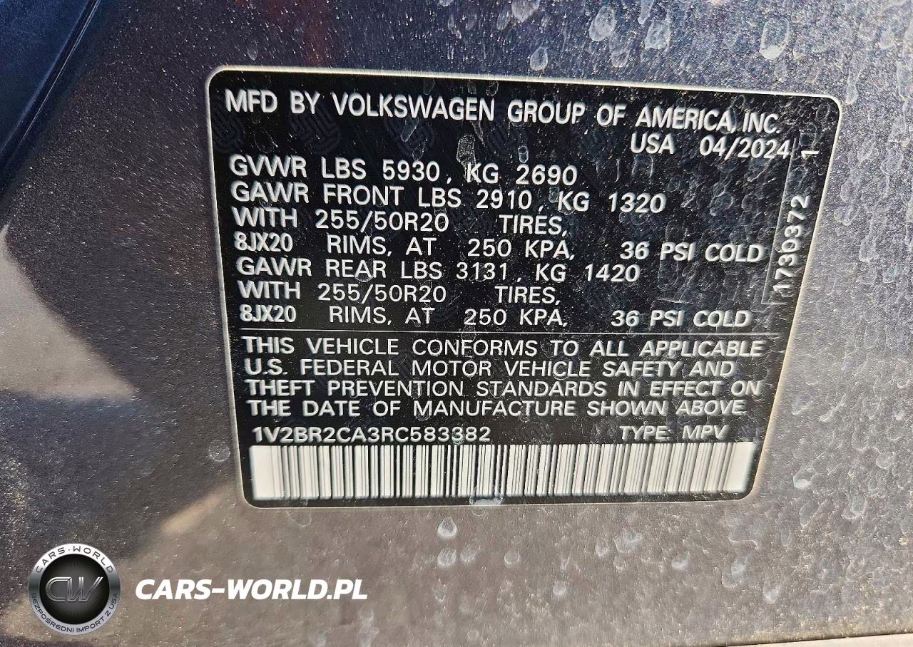 2024 Volkswagen Atlas Sel VIN:1V2BR2CA3RC583382 - 13