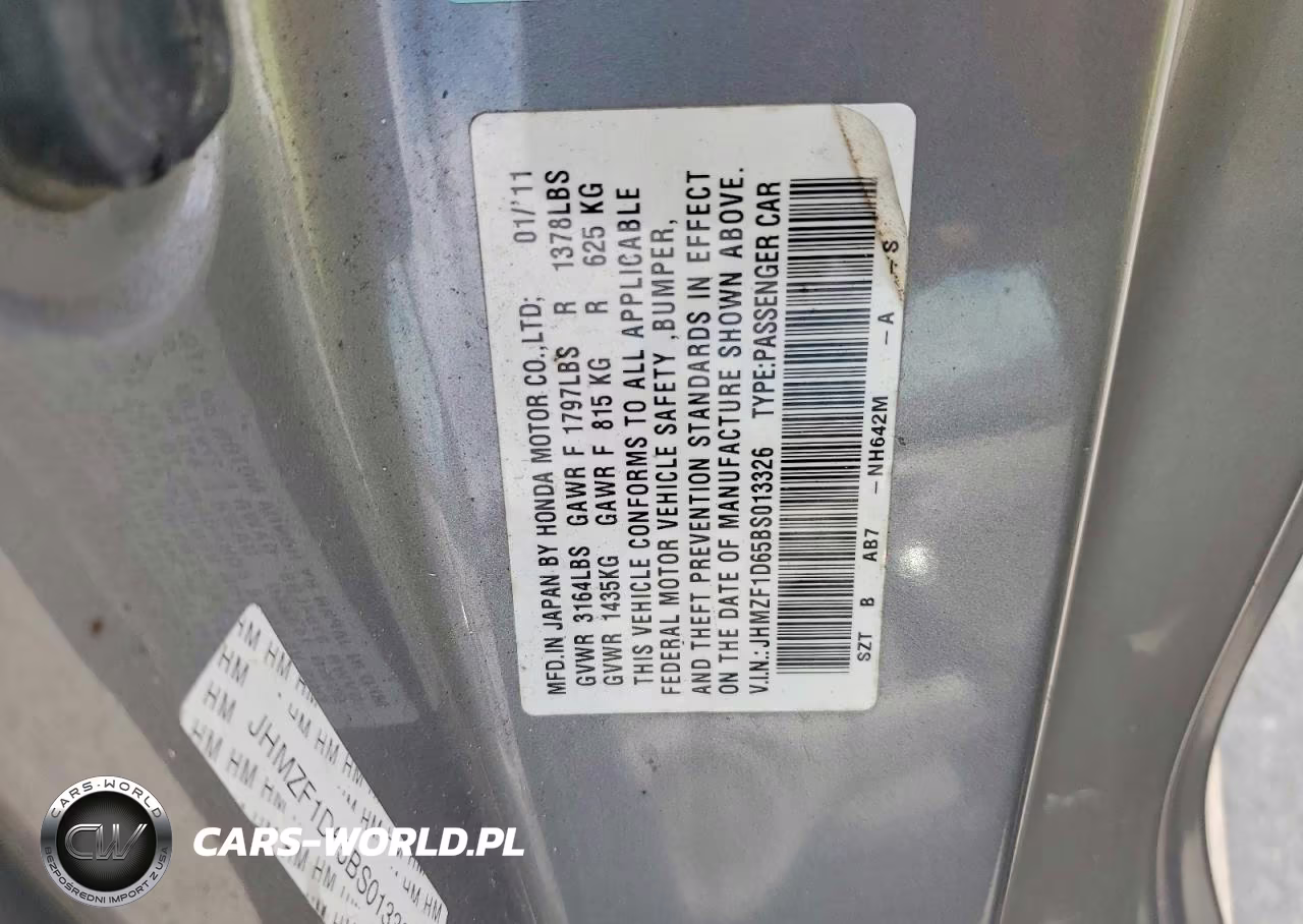 2011 Honda Cr-Z Ex VIN:JHMZF1D65BS013326 - 12