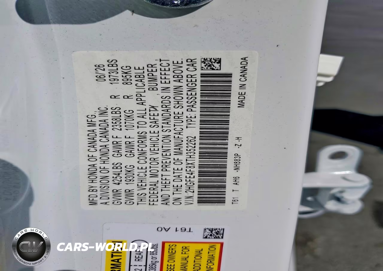 2026 Honda Civic Sport VIN:2HGFE4F8XTH352262 - 12