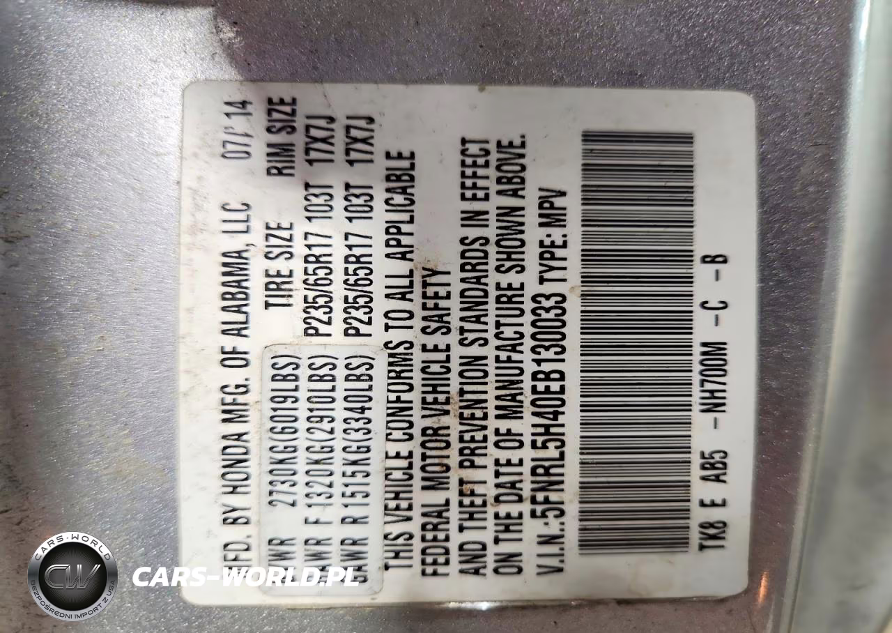 2014 Honda Odyssey Ex VIN:5FNRL5H40EB130033 - 13