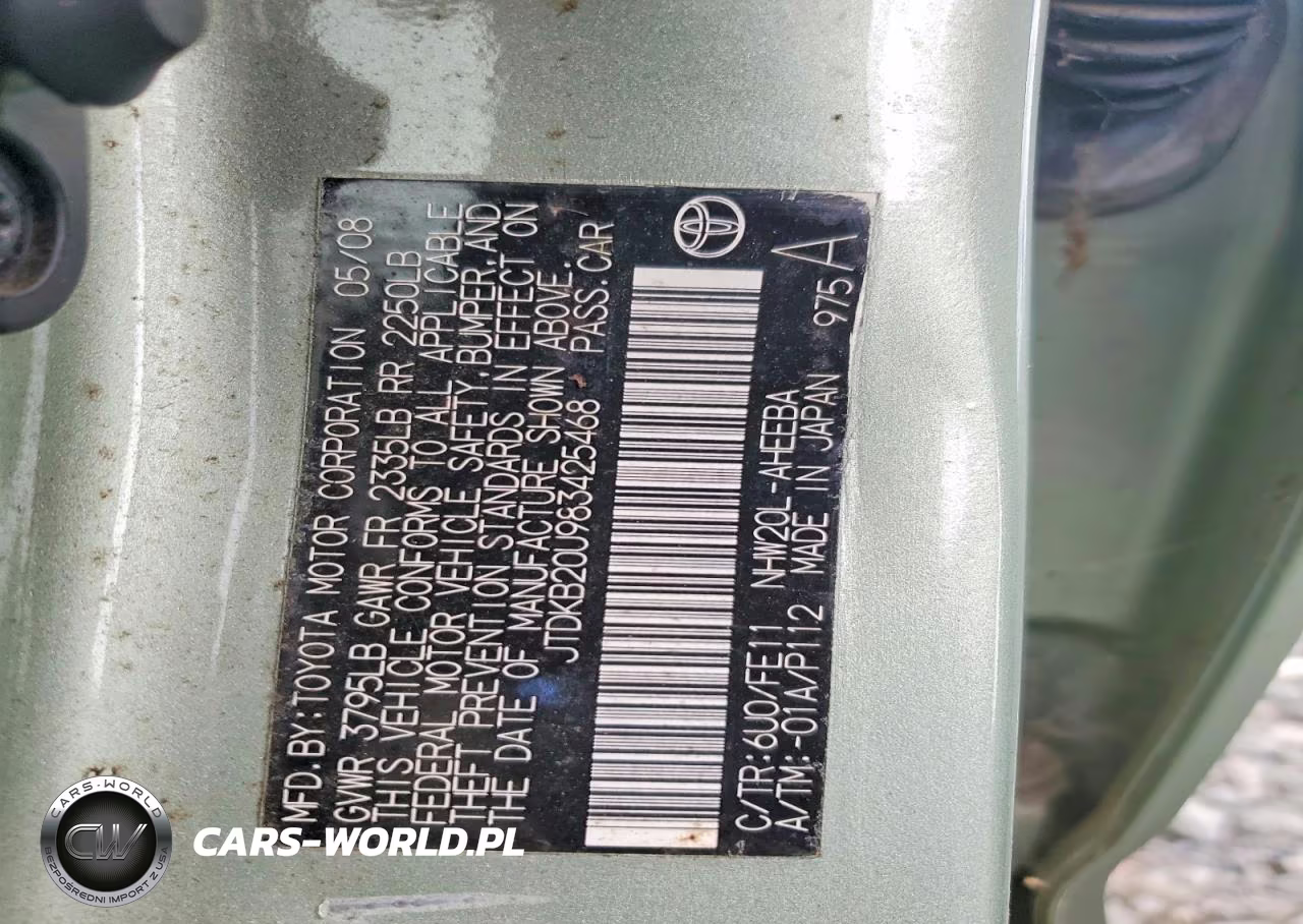 2008 Toyota Prius Base VIN:JTDKB20U983425468 - 12