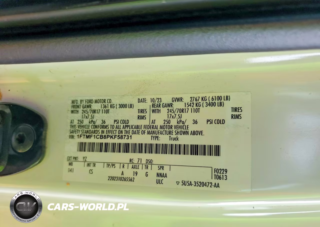 2023 Ford F150 VIN:1FTMF1CB8PKF58731 - 12