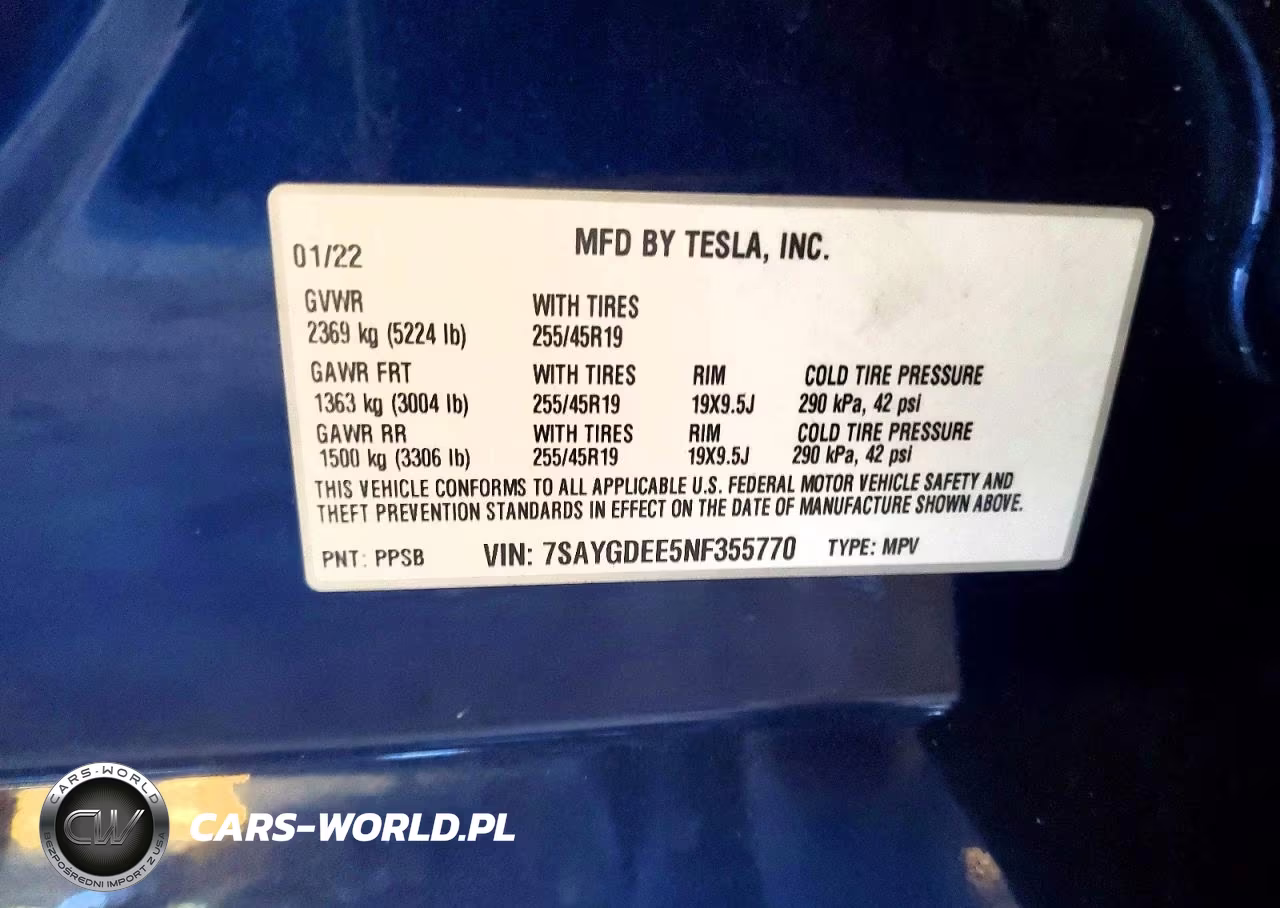 2022 Tesla Model Y VIN:7SAYGDEE5NF355770 - 12