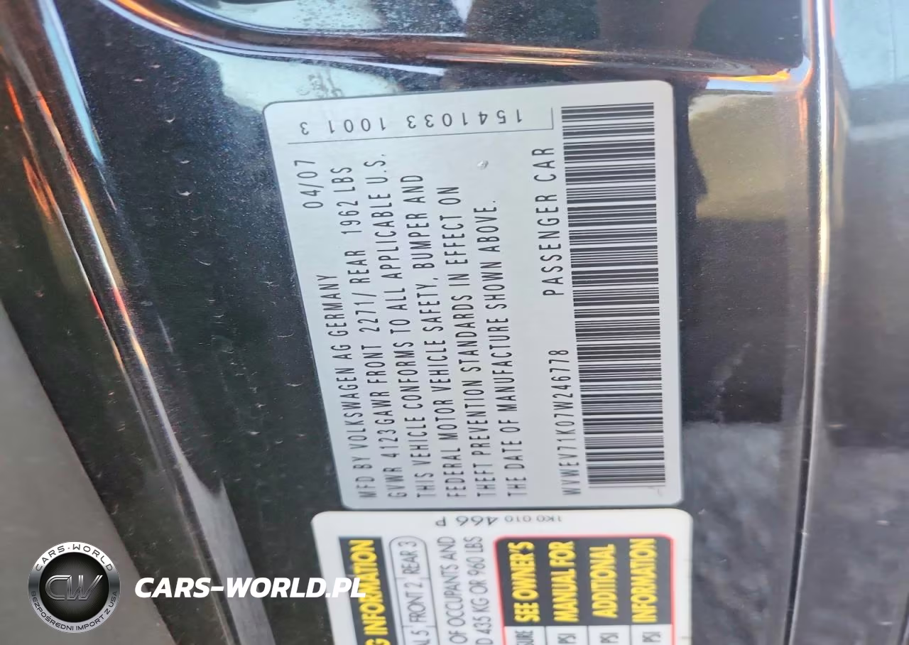 2007 Volkswagen New Gti VIN:WVWEV71K07W246778 - 13