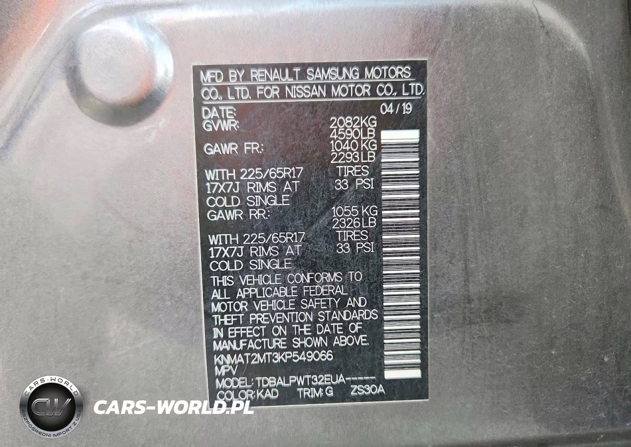 2019 Nissan Rogue S VIN:KNMAT2MT3KP549066 - 14